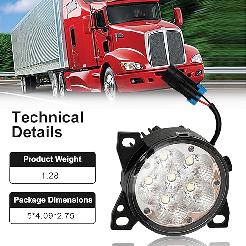 Miniatura 4 de Juego de lámparas LED para luces antiniebla de reemplazo para Kenworth T660 T680 (SET)
