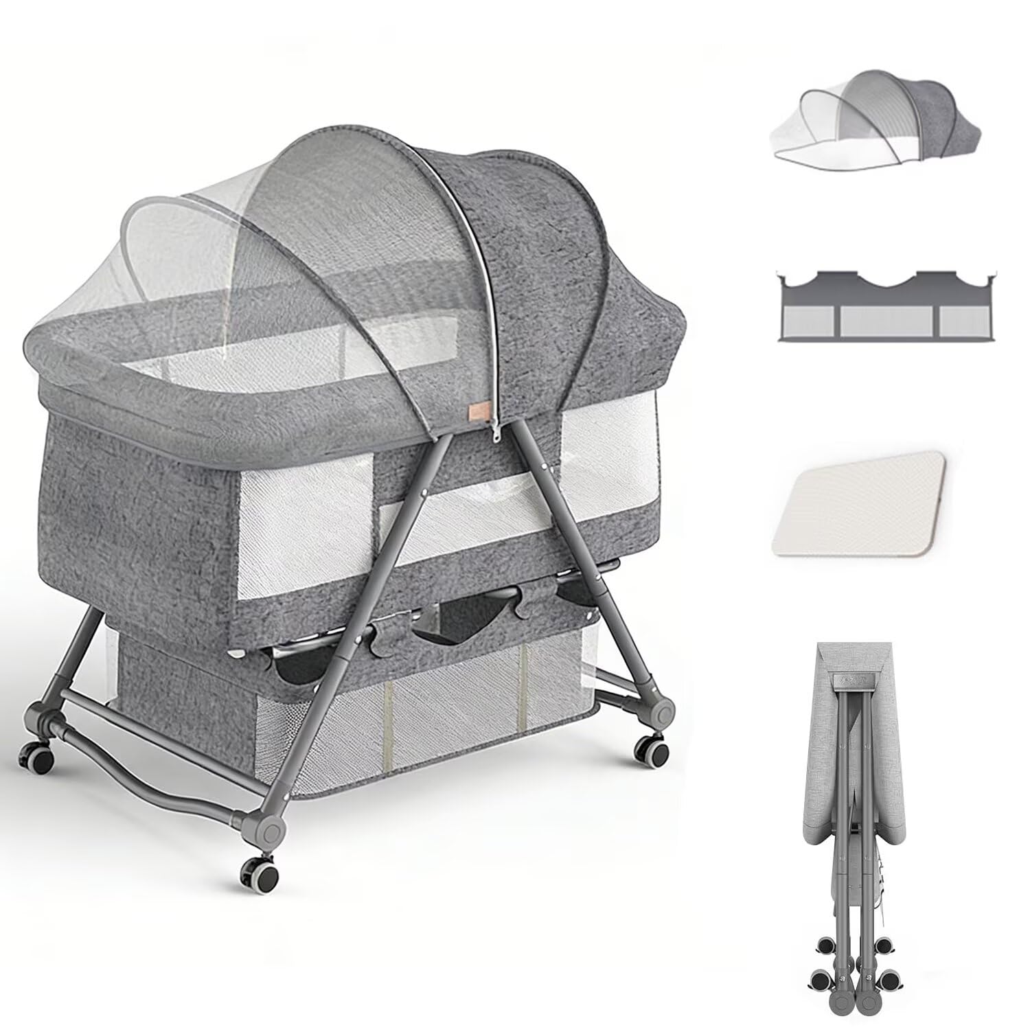 Amazon.co.jp: AORTD ベビーベッド 折りたたみ式 添い寝 新生児ベッド