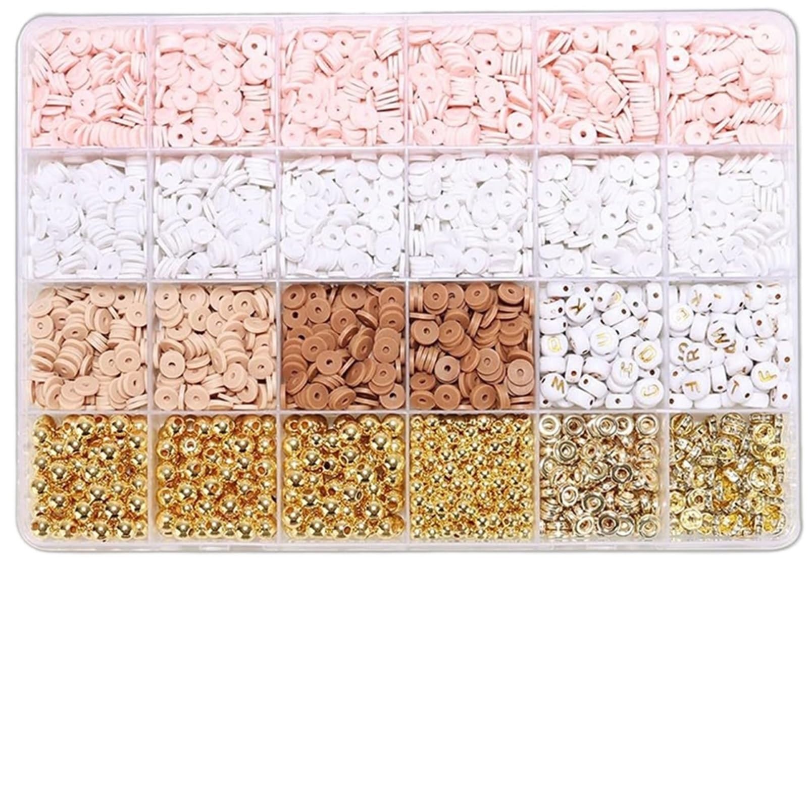 FOAAXSG Alphabet Beads Girls Handcraft Jewelry Making Set Clay Beads & Golden Alphabet to Make Custom Friendship Bracelets(Beads Kit6)