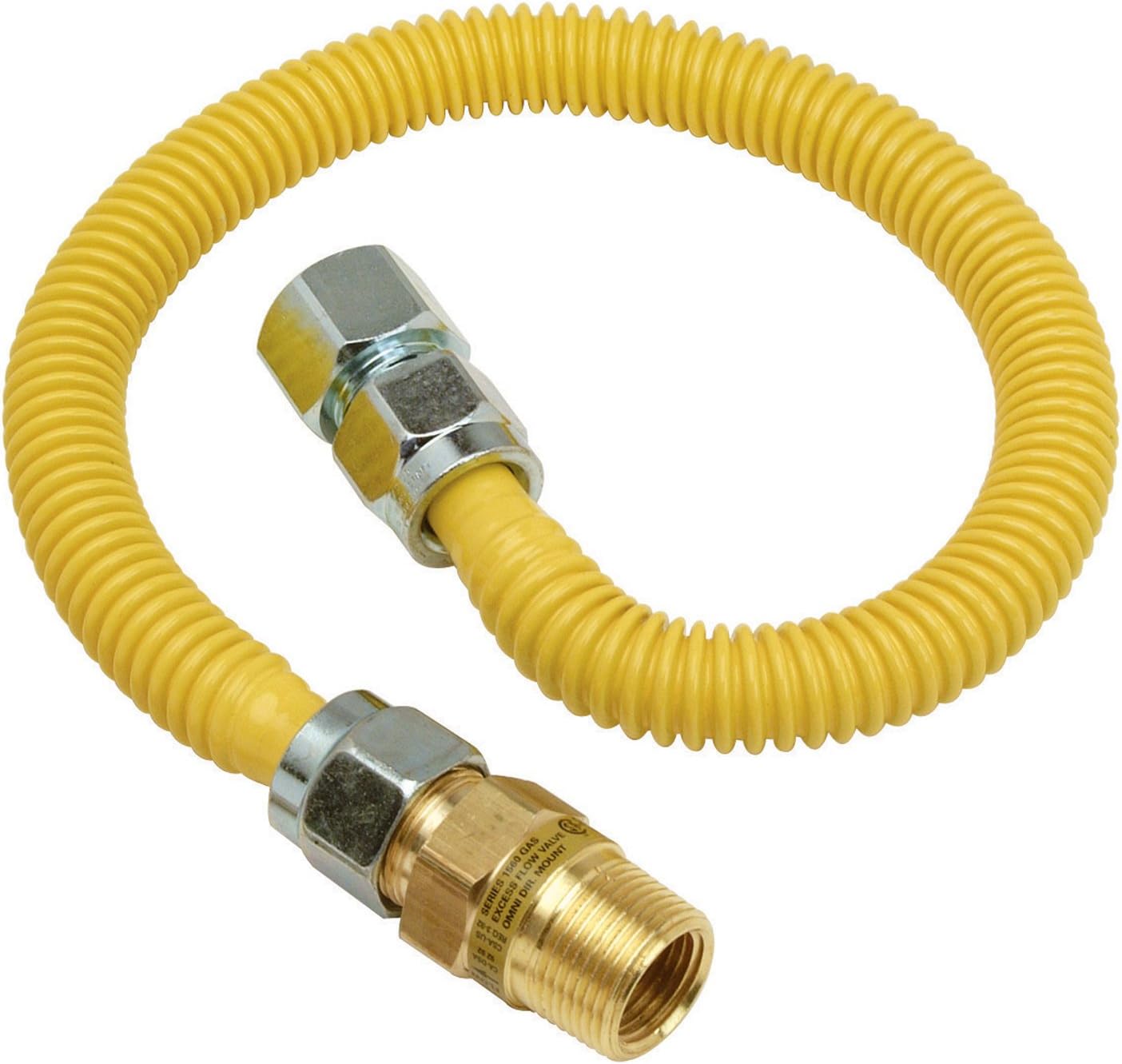 Plumb Shop Brasscraft CSSC12E-48P 3/4-Inch MIP x 3/4-Inch FIP x 48-Inch Gas Connector, (5/8" OD, 1/2" ID)