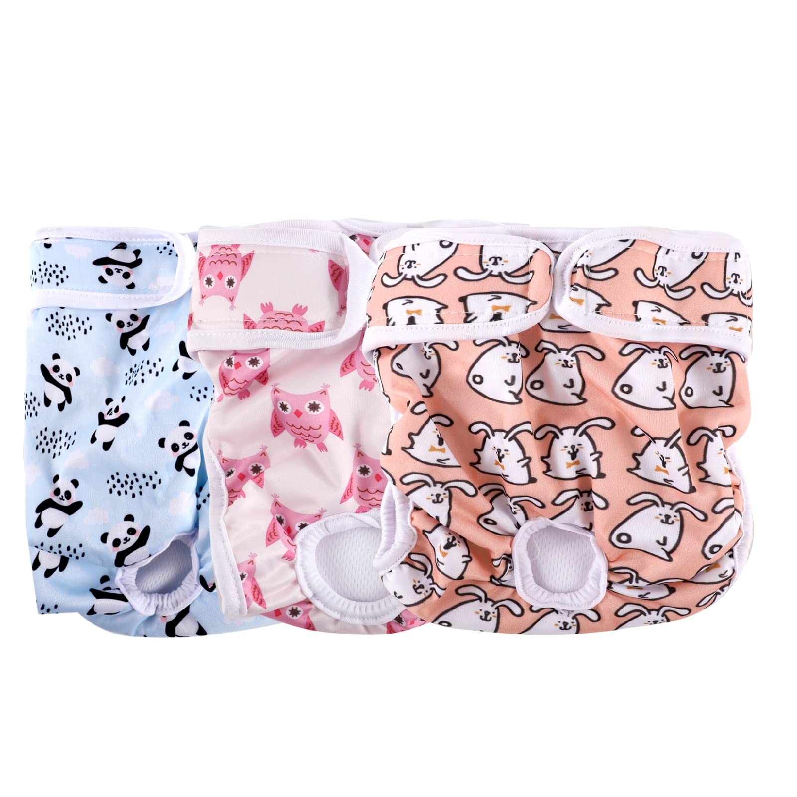 3 Packs Reusable Dog Nappies, Super Absorbent Washable Dog Diapers Puppy Sanitary Wraps Panties for Female Pet Incontinence and Long Travels 30-40 cm/11.8-15.7 inch (S) — image 1