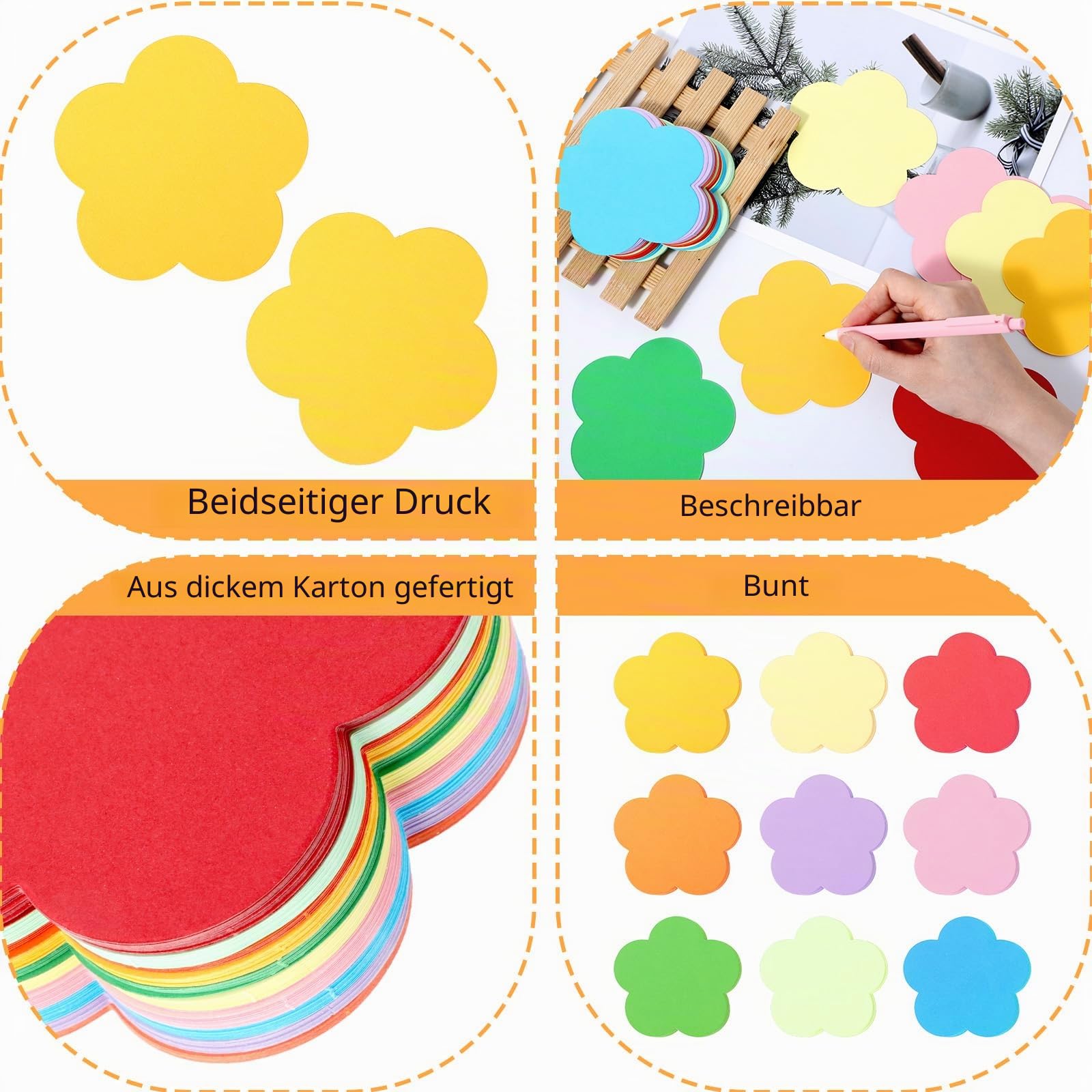 108 Stück Blumen Handgeschnittenes 4 Zoll Blumenmodellierung Papierausschnitte Blumen Papier Buntes Papier Moderationskoffer Geeignet für Pinnwand Wanddekoration Büromaterial DIY Party Dekoration