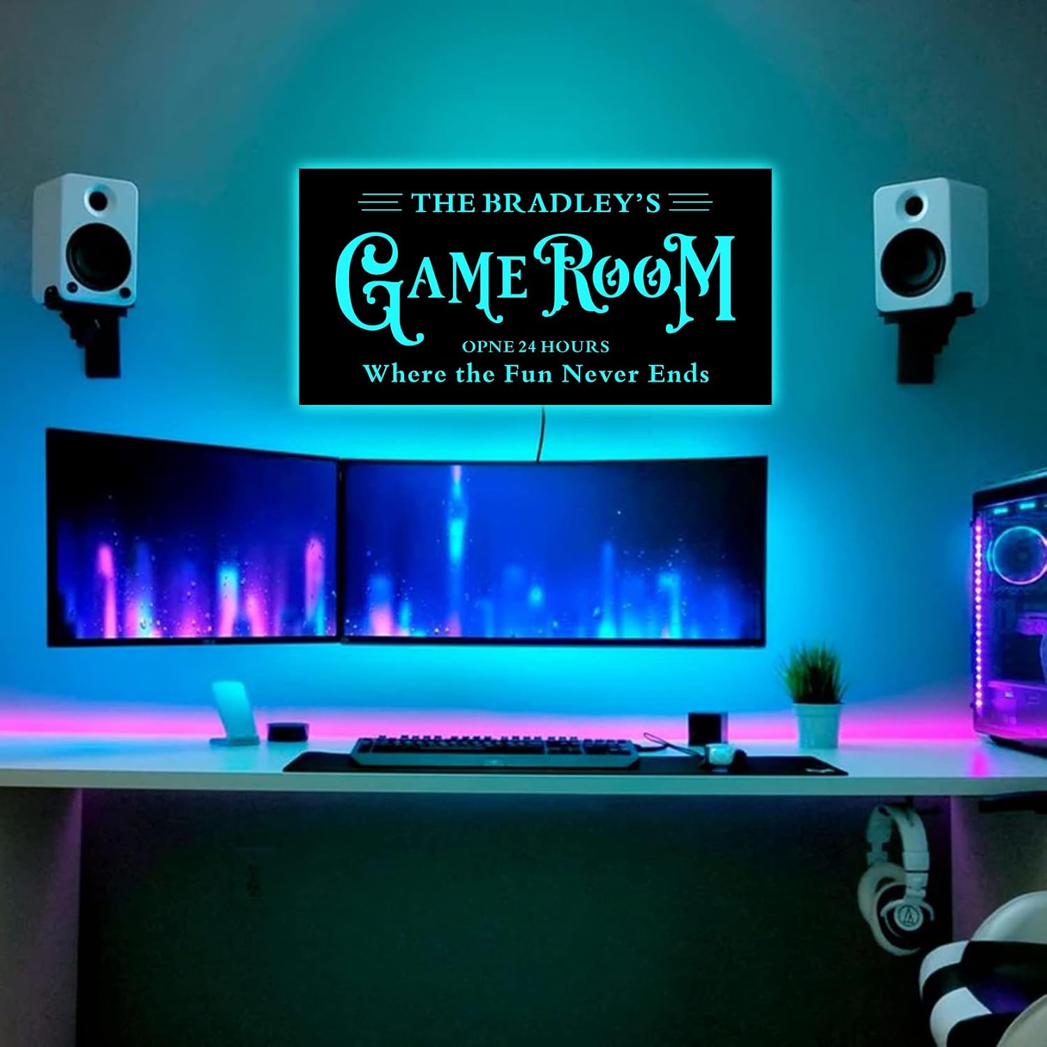 Personalized Game Room Neon Sign, Custom Name Gamer Neon Led Sign, Game Room Decor