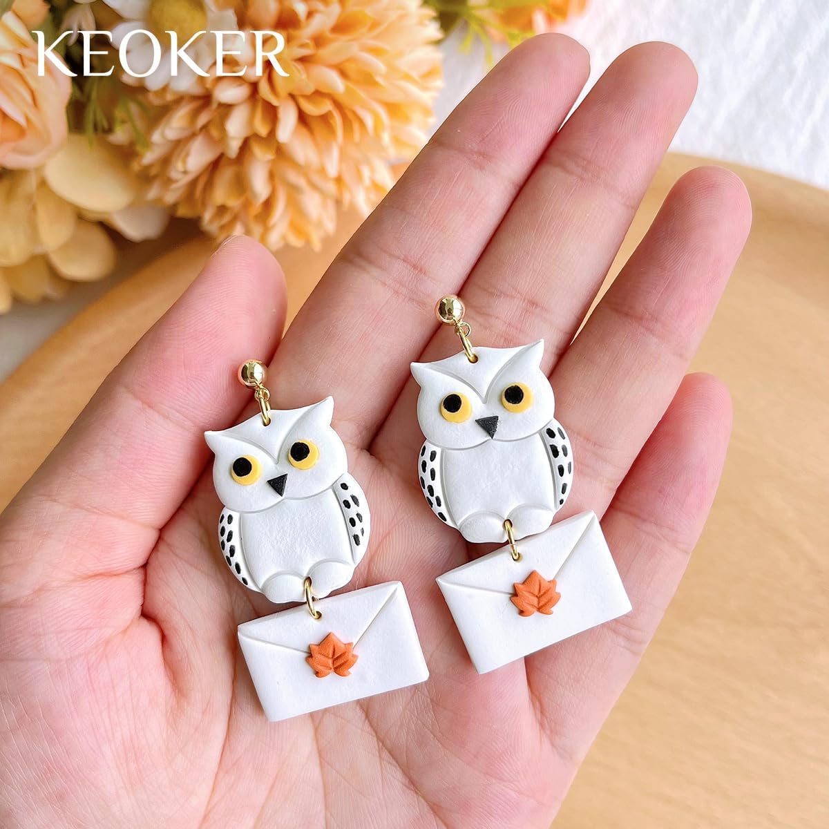 Keoker Polymer Clay Cutters for Fall - Acorn Clay Cutters for Earrings Making, 10 Shapes Autumn Clay Earrings Cutters, Clay Cutters for Polymer Clay Jewelry (Earrings Clay Cutters)