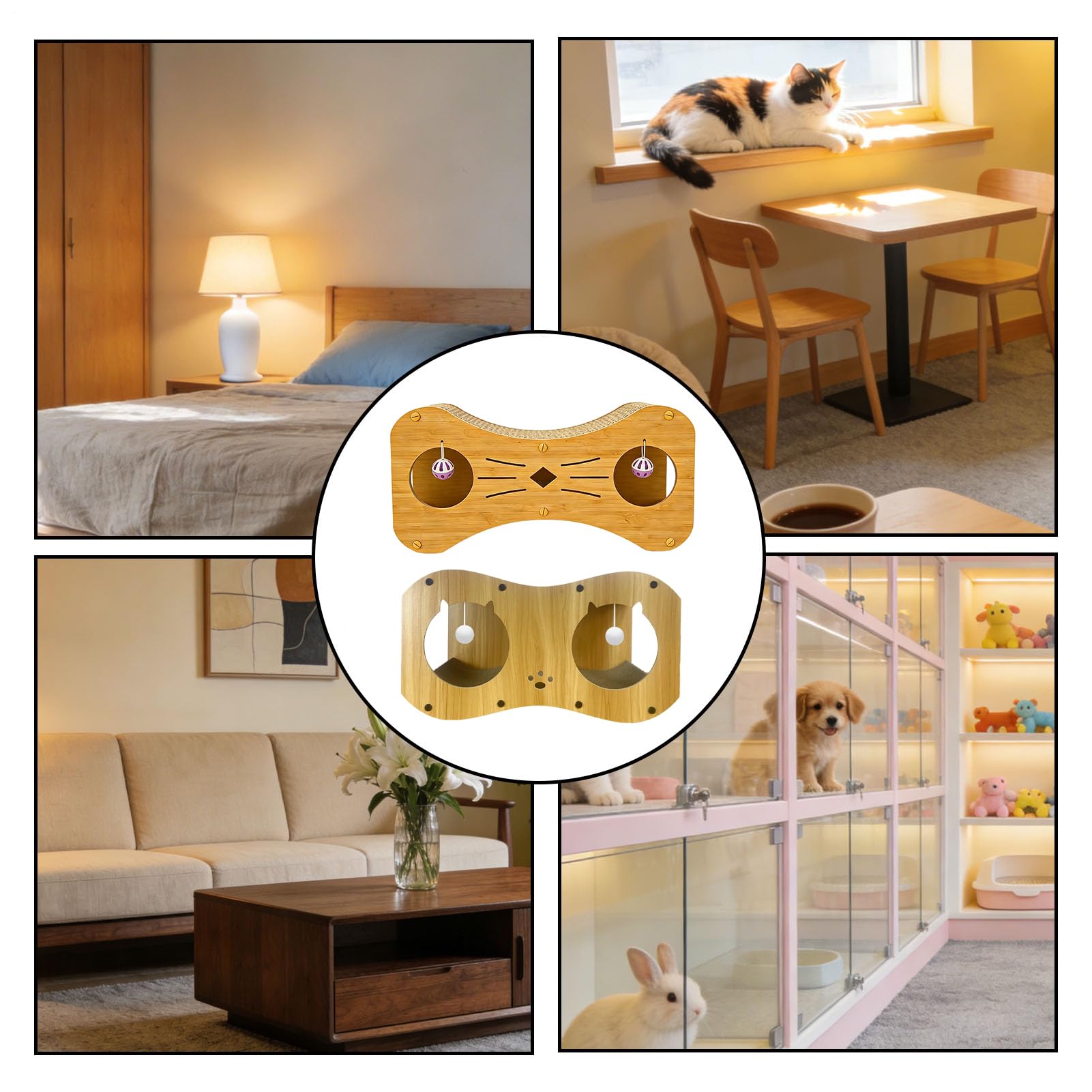 Casa Rascador para Gatos Casa para Gatos con Diseño De | Sofá Rascador De Madera Para Para Interior Y Exterior, Hogar Y Esquina, Salón Y Suelo, Mascotas Y Para Jugar
