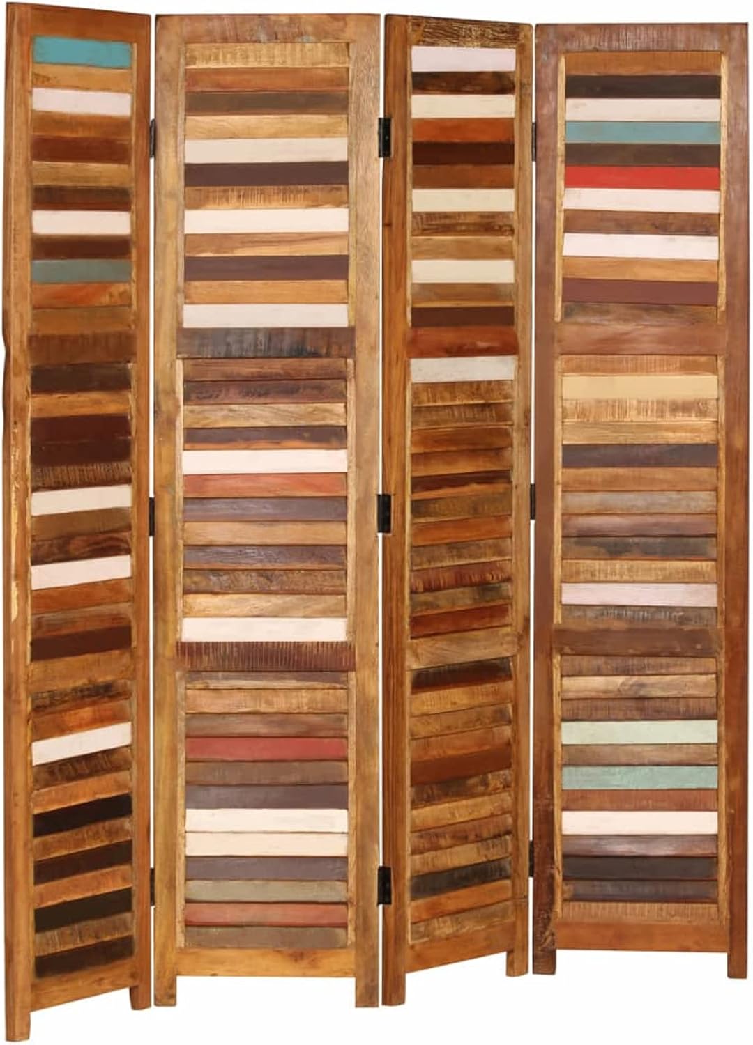 Gecheer Room Divider Solid Reclaimed Wood 66.9", Portable