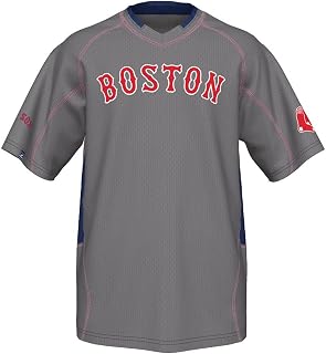 Majestic Boston Red Sox MLB Fast Action V-Neck Fashion Jersey - Gray