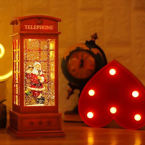 Miniatura 79 de Globo de nieve de Navidad, linterna de Navidad para decoración de habitación en interiores, linterna de agua brillante alimentada por USB/pilas,