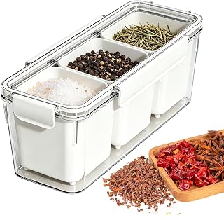 Fruit Containers for Fridge 3 Compartments Scallions Ginger Consistent | Removable Draining Design Airtight Produce Containers for Cheese Meat Onion Vegetable Kitchen Prep Seasoning Berry Meal
