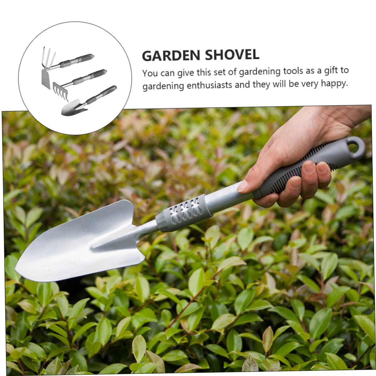 PartyKindom Kit D’Outils de Jardinage pour Usage Domestique 3 Pièces, Pelle à Transplanter en Acier et PVC, pour Plantation, Désherbage et Ameublir Le Sol