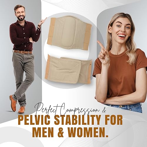 Miniatura 6 de AARAM Lumbo - Cinturón sacro, soporte de hoja de aluminio maleable en la parte posterior con velcro fuerte para compresión específica, alivia el