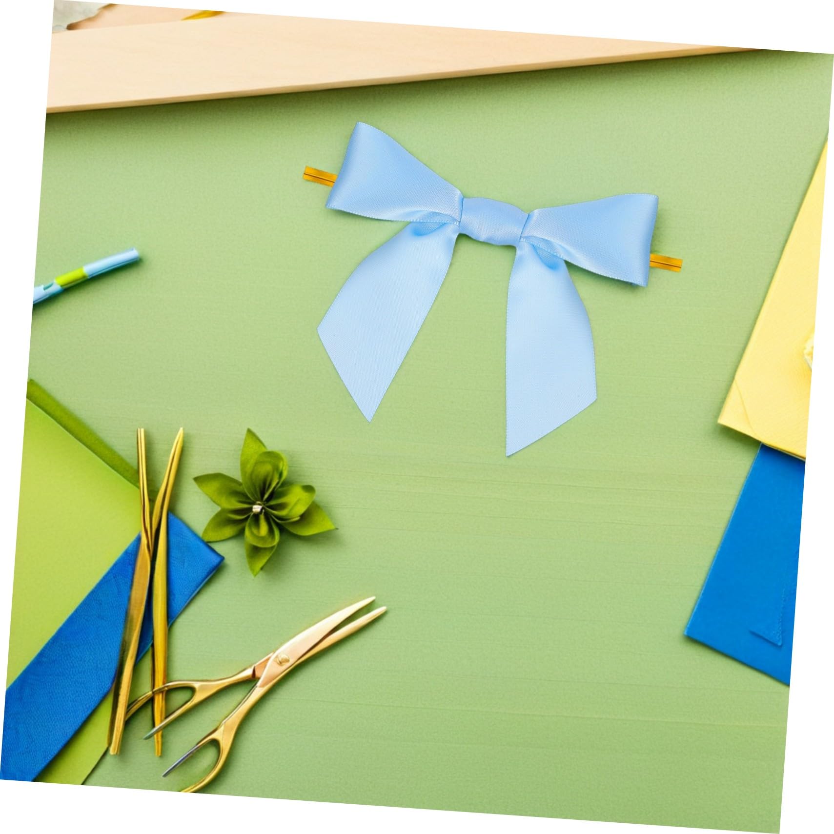 Anneome 100 Pezzi Fiocchi Twist Tie Azzurri per Sacchetti Regalo Fiocchi Pre-legati per Incarto Regali Feste Artigianato Chiusura Veloce e Decorativa