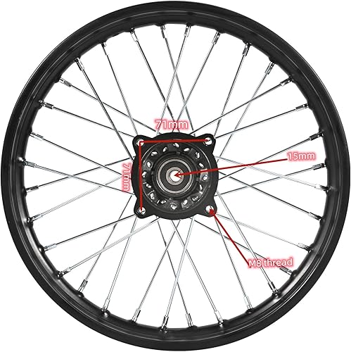 Vista 22 de Buje de llanta trasera para motocross todoterreno Dirt Pit Bike (llanta de rueda trasera 2.5-10)