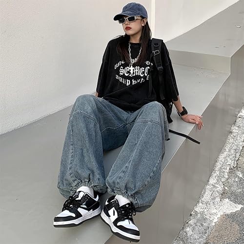 Miniatura 7 de Y2K - Pantalones de mezclilla holgados Emo Cyber Cargo Grunge Vintage Demin Ropa estética Hiphop Jogger Pantalones deportivos góticos Streetwear