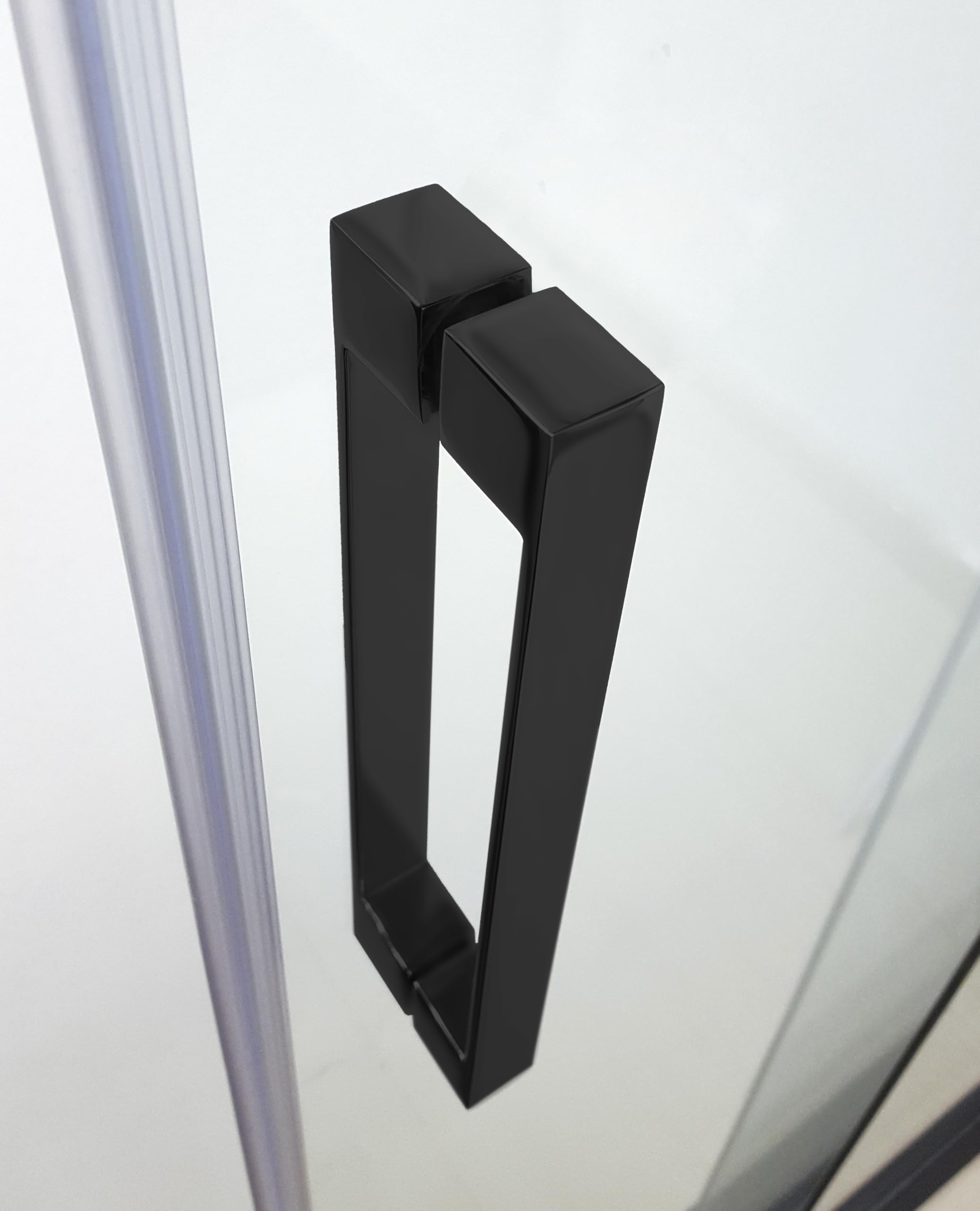 GME - Mampara Semicircular Ducha 90x90cm Negra | Mampara con Perfilería de Aluminio y 195cm de Altura | Cristal Templado 6mm Antical y Cierre Magnético