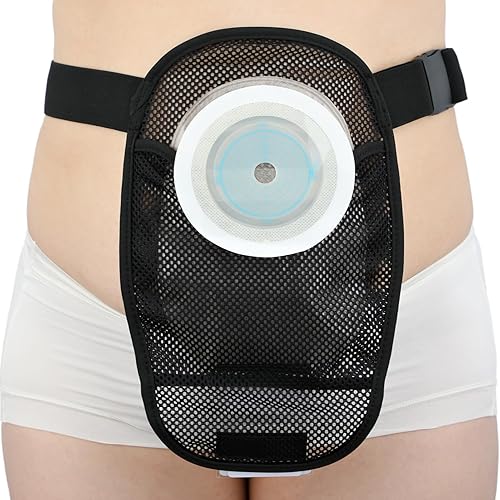 Stretchy Ostomy Bag Cover Ostomy Pouch Cover Washable Lightweight Pouch Liner Protective Bag Women Men Negro (Breathable Black)