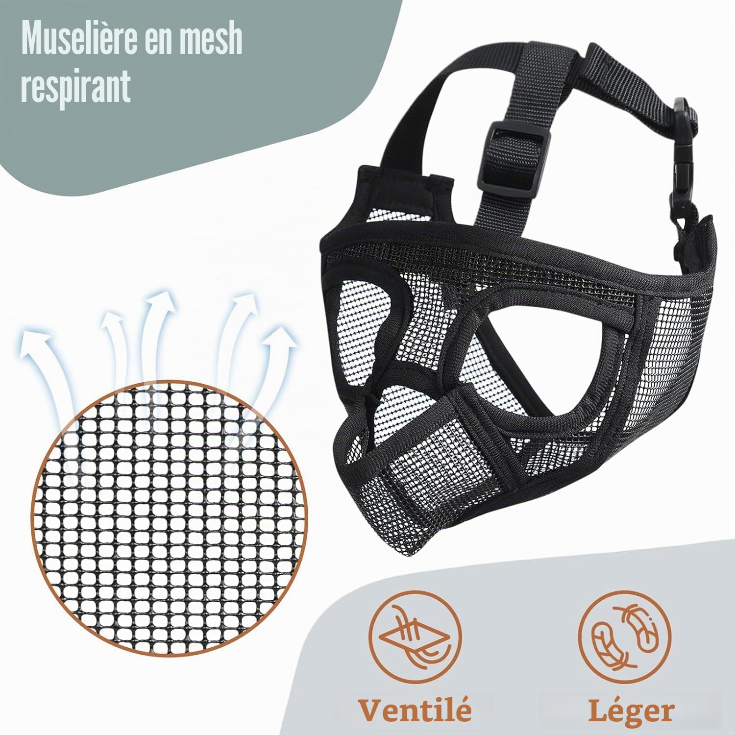 Mayerzon Muselière à museau Court pour Bouledogue français avec Pantalon Complet pour éviter de Manger des morsures, muselière en Maille Douce pour Chien Shih Tzu Carlin Bulldog Anglais pour Le