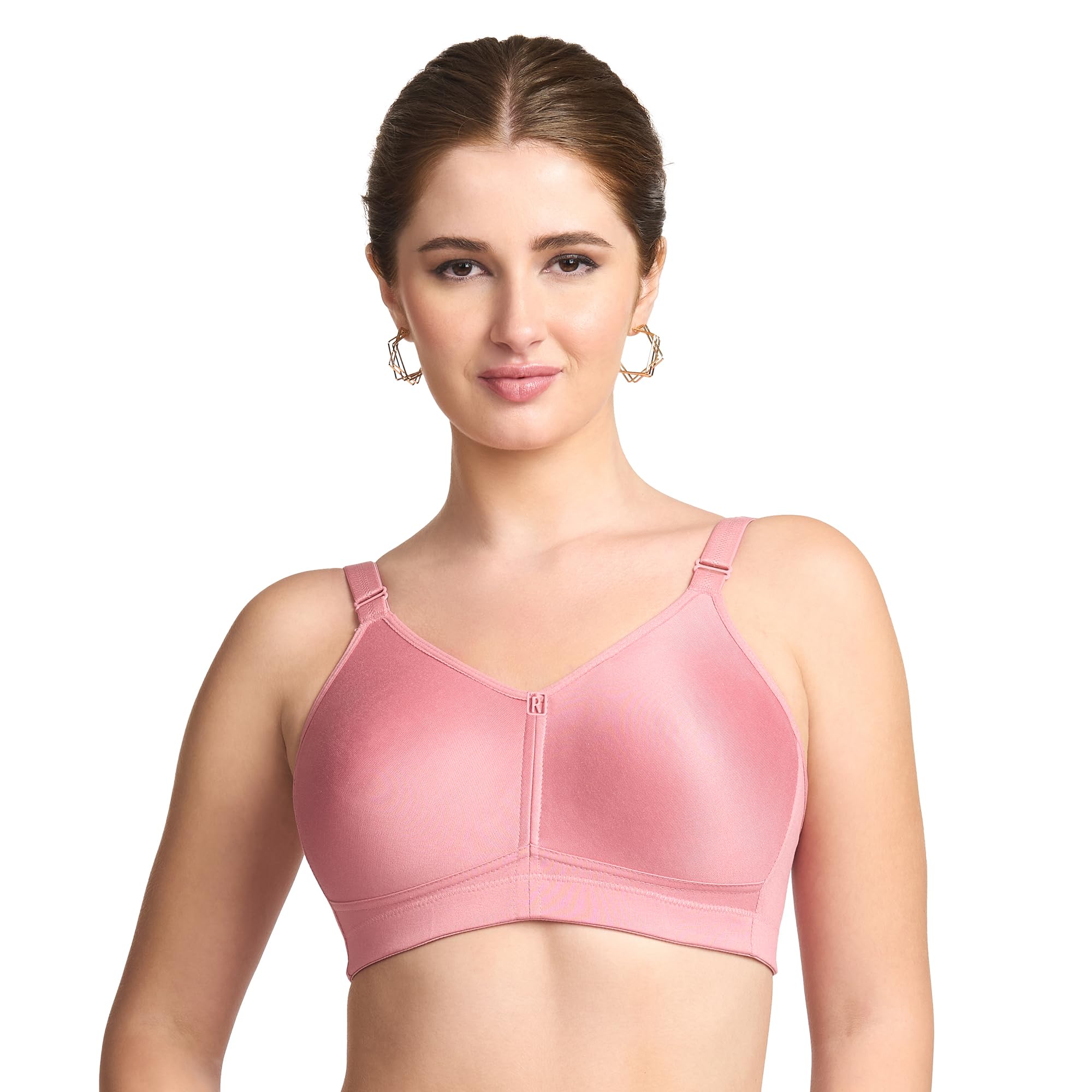 TRYLO Riza T-FIT Women's Non-Padded,Non-Wired,Full Coverage,Seamless 100% Cotton Feel Fabric Bra Available in Multicolor