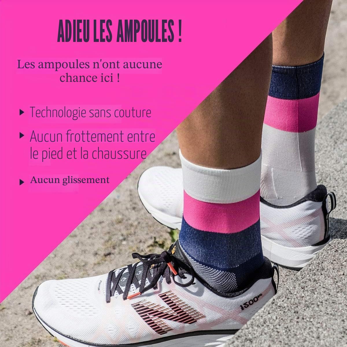 INCYLENCE - Chaussettes de compression Mirrored - pour le running/triathlon - hautes/légères/respirantes - protection contre les ampoules - 35-46