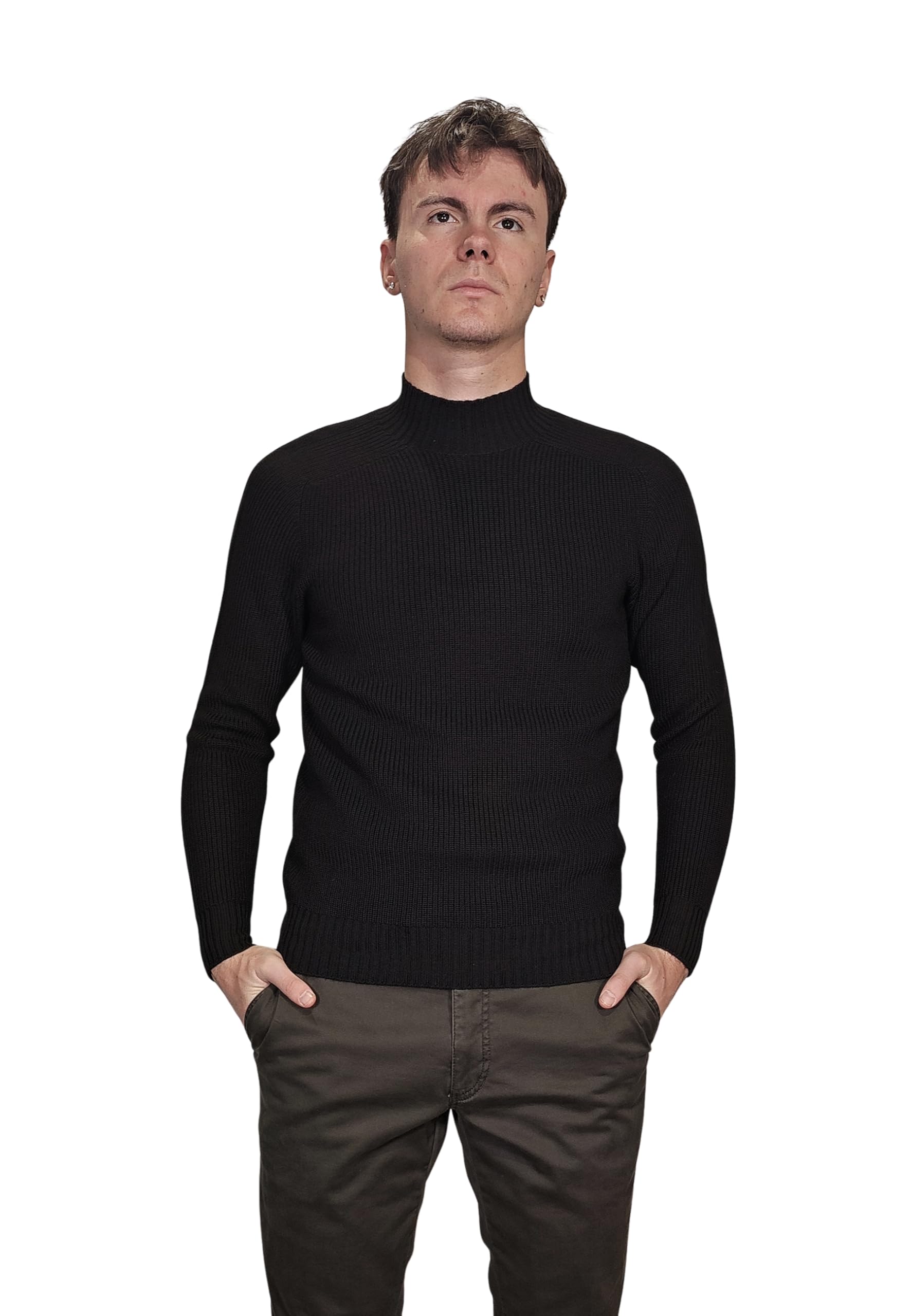 GRANSASSO Lupetto Uomo Manica Lunga Costa Inglese 100% Lana Vergine 24118/24601