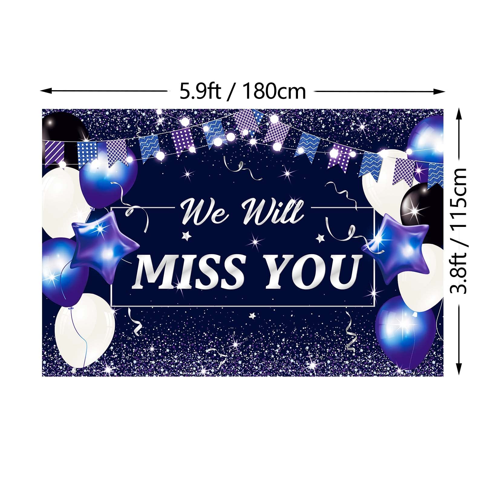 P.G Collin Happy Retirement Banner - 6x4 Foot Polyester Backdrop With 30ft Ribbon, Gold Grommets, HD Printing - View #8