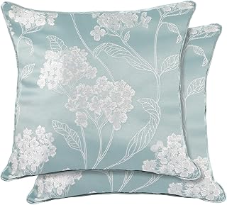 Emma Barclay Blossom - Jacquard Cushion Cover in Duck Egg - 17x17" (43x43cm) (BLOMCCDUC)