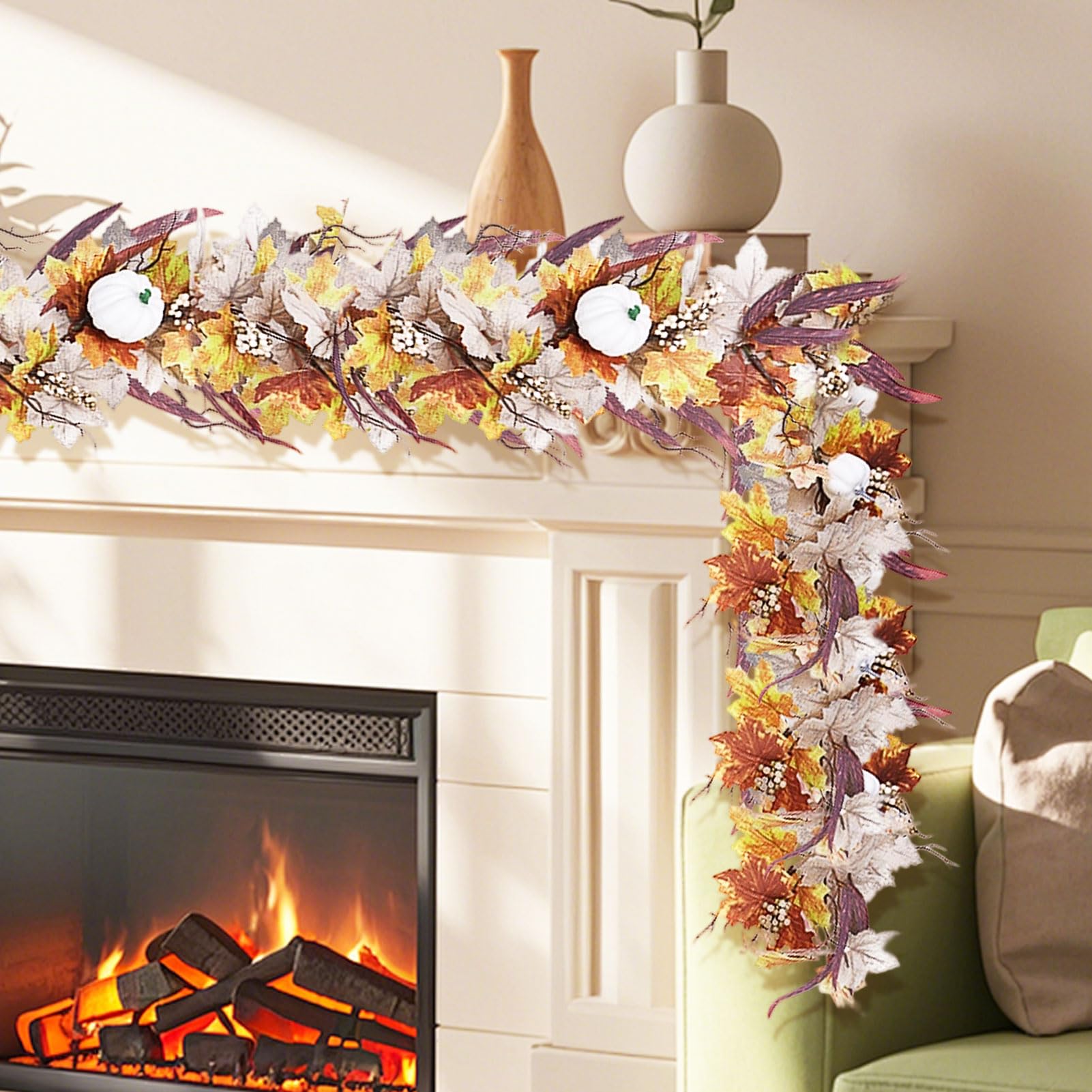 Décoration d'automne pour table de mariage et porche avec feuille d'érable