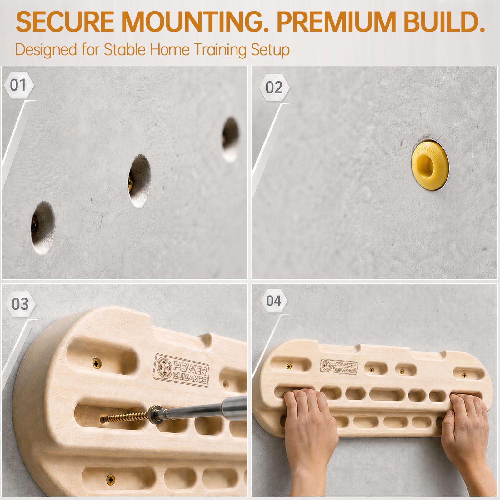 POWER GUIDANCE Tavola da allenamento Arrampicata Trainingsboard Hangboard Climbing board Fingerboard per principianti per l'arrampicata adatta per gli attrezzi da allenamento Boulder