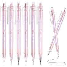 6Pcs Coquette Pink Cherry Blossom Mechanical Pencils Cute 0.5mm&0.7mm Mechanical Pencil Kawaii Pencils School Pencil for Students Women Office School Suppies