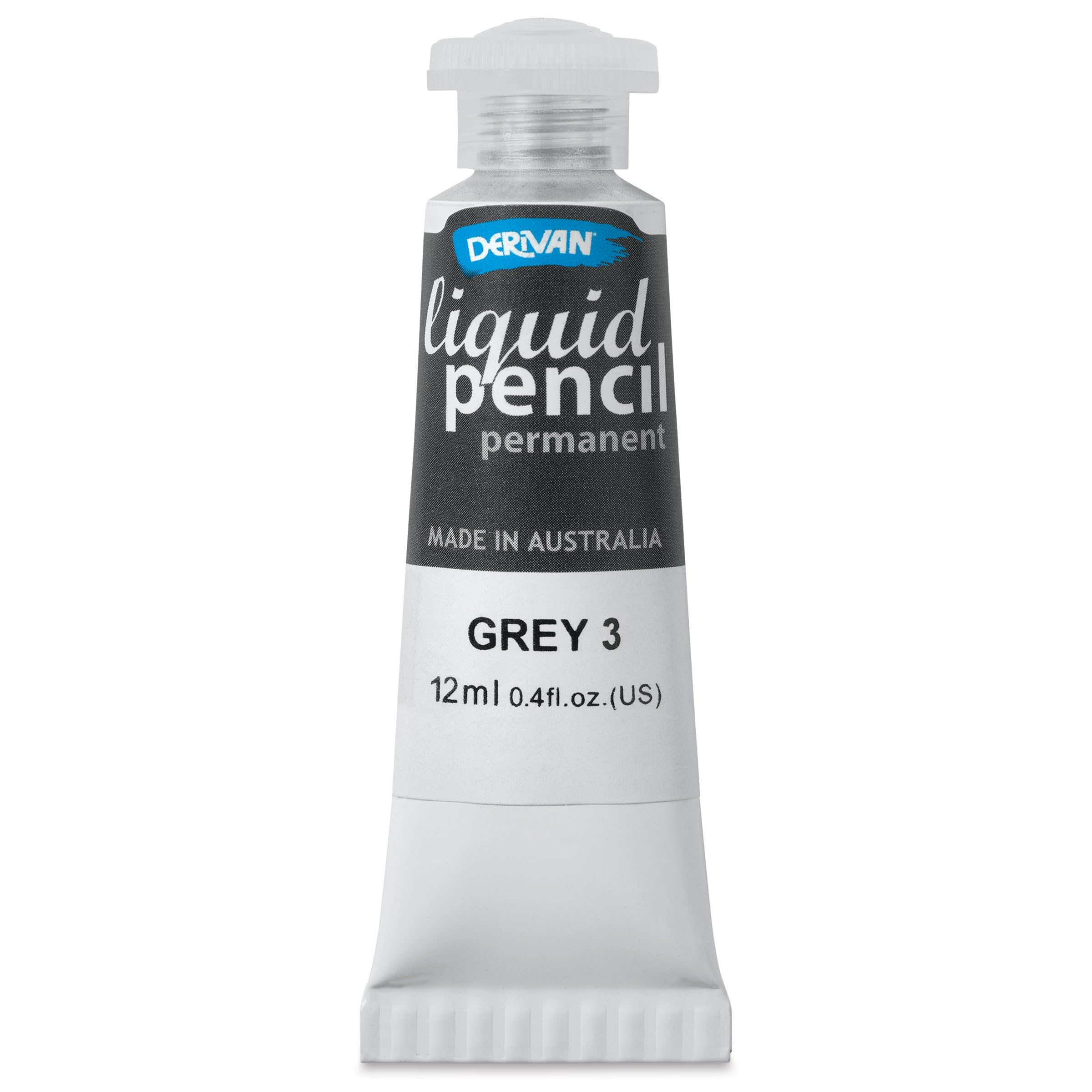 Derivan Permanent Liquid Pencil Tube - Grey #3, 12 ml