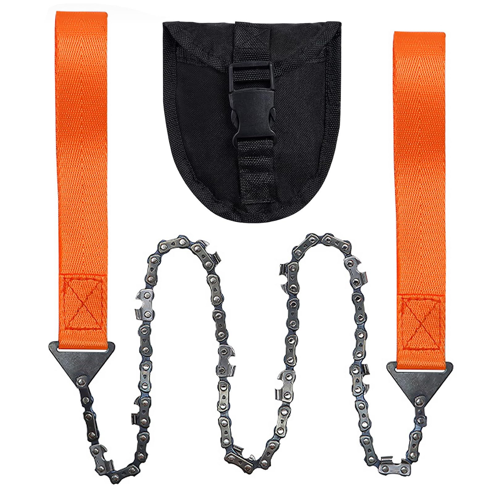 Sega A Catena A Mano Portatile 109 Cm Con Manico In Paracord – 11 Denti In Acciaio Al Carbonio Per Sopravvivenza, Campeggio E Caccia