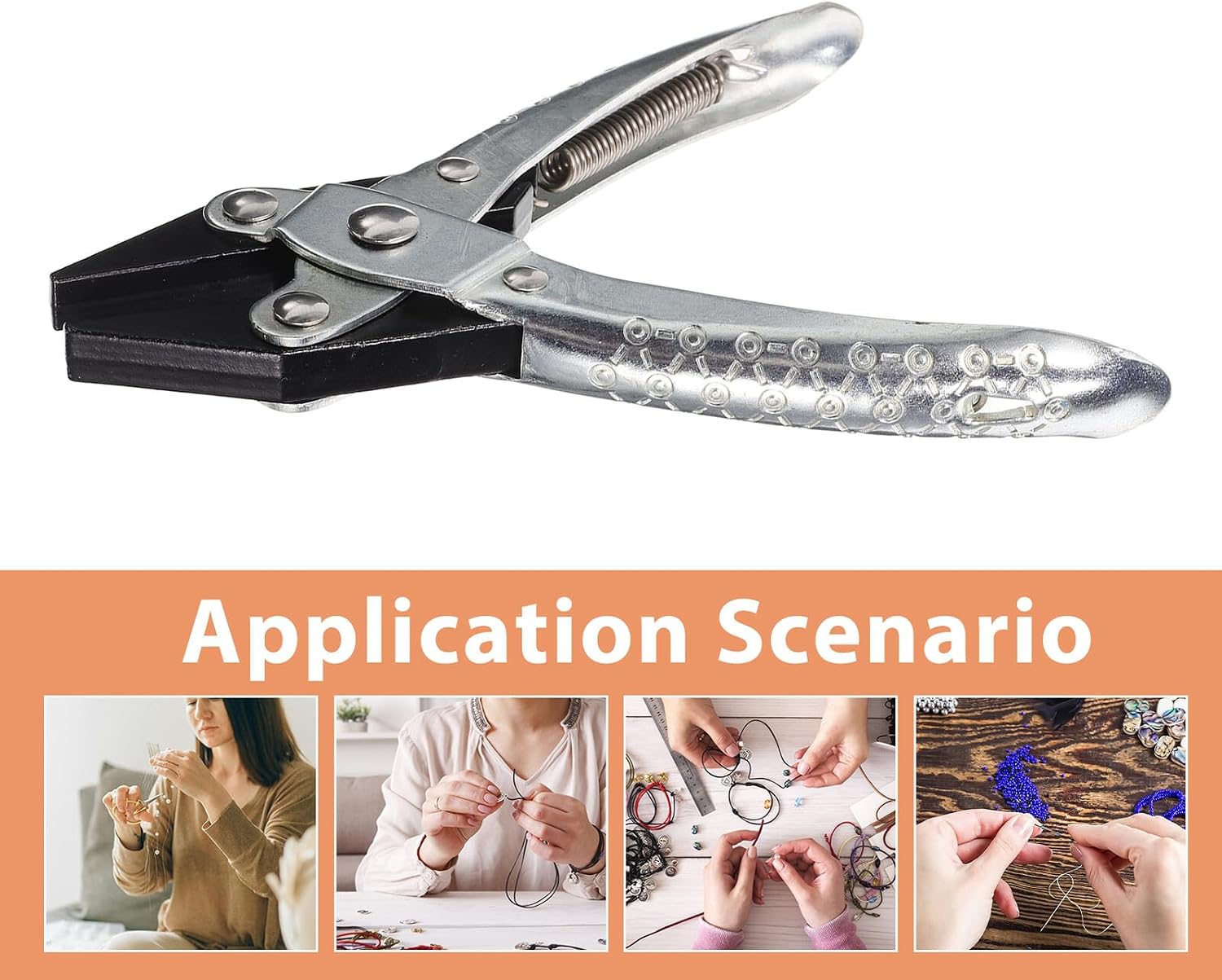 Alipis Jewelry Pliers Flat Nose Parallel Jaw Spring Mechanism Hand Tool for Jewelry Making Adults DIY Metal Bending and Repair