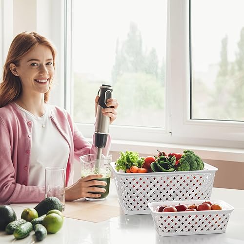 Vista 59 de MaxGear Organización y almacenamiento, 3 unidades, contenedores organizadores de plástico, cestas tejidas para almacenamiento, cestas de plástico