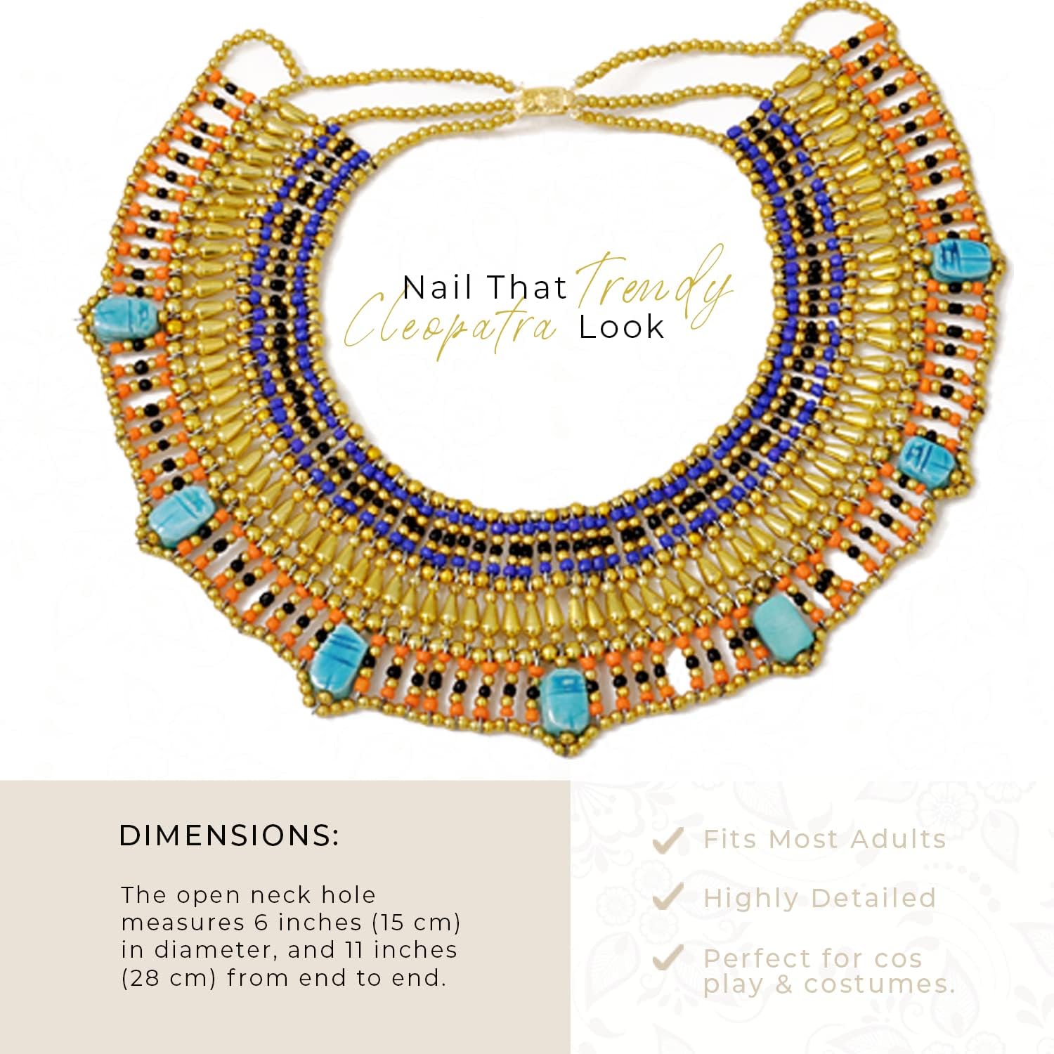 Cleopatra Egyptian Collar Necklace Design Costume Accessories Halloween - Image 2
