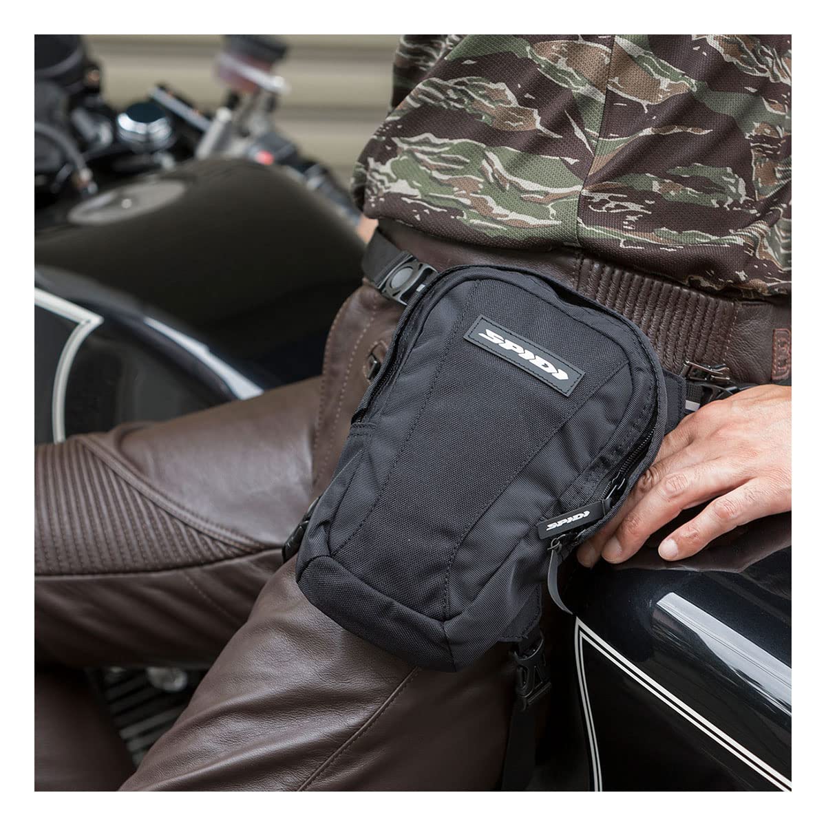 SPIDI, Leg Bag, Beintasche Motorrad, Leicht und Widerstandsfähig, 3L Fassungsvermögen, Verstellbare und Abnehmbare Gurte, Hochfestes Polyester, Ideal für Reisen und Pendeln, Einheitsgröße