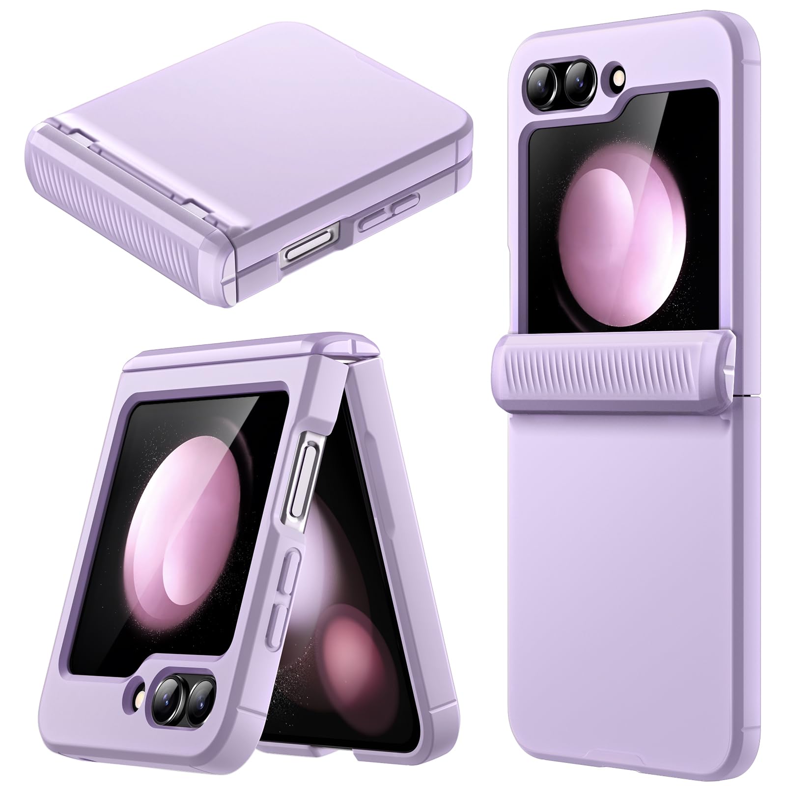 JETech Case for Samsung Galaxy Z Flip 5 2023 with Hinge Protection, Heavy Duty Rugged Protective Hard PC Phone Cover, Anti-Fingerprint Matte Finish (