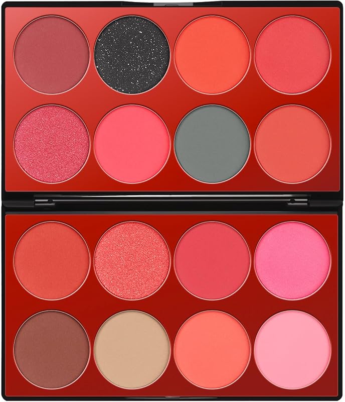 Red Eyeshadow Palette, Matte Shimmer Glitter Eyeshadow Halloween Makeup Kit