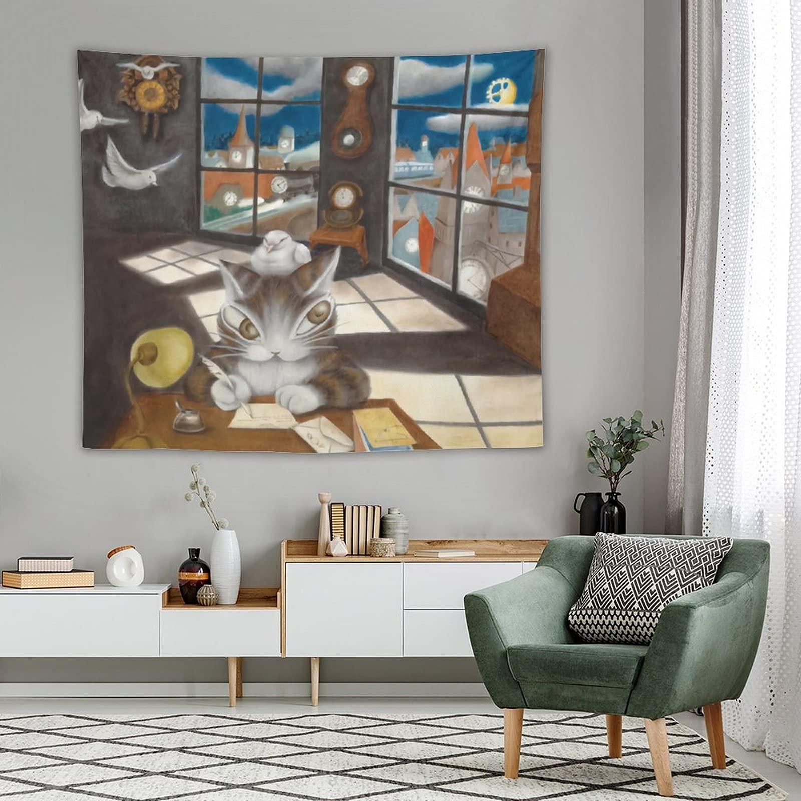 Amazon.co.jp: タペストリー 池田あきこ 猫のダヤンは布ポスター