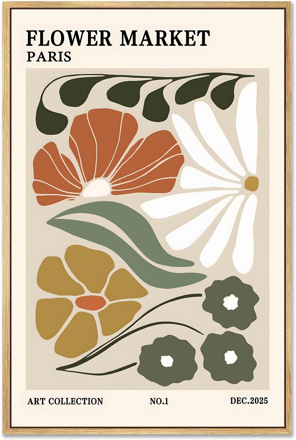 Zzudis Flower Market Canvas Wall Art,Floral Pictures Wall Decor,Minimalist Abstract Colorful Botanical Painting For Living Room,Bedroom-16''X24''Inch