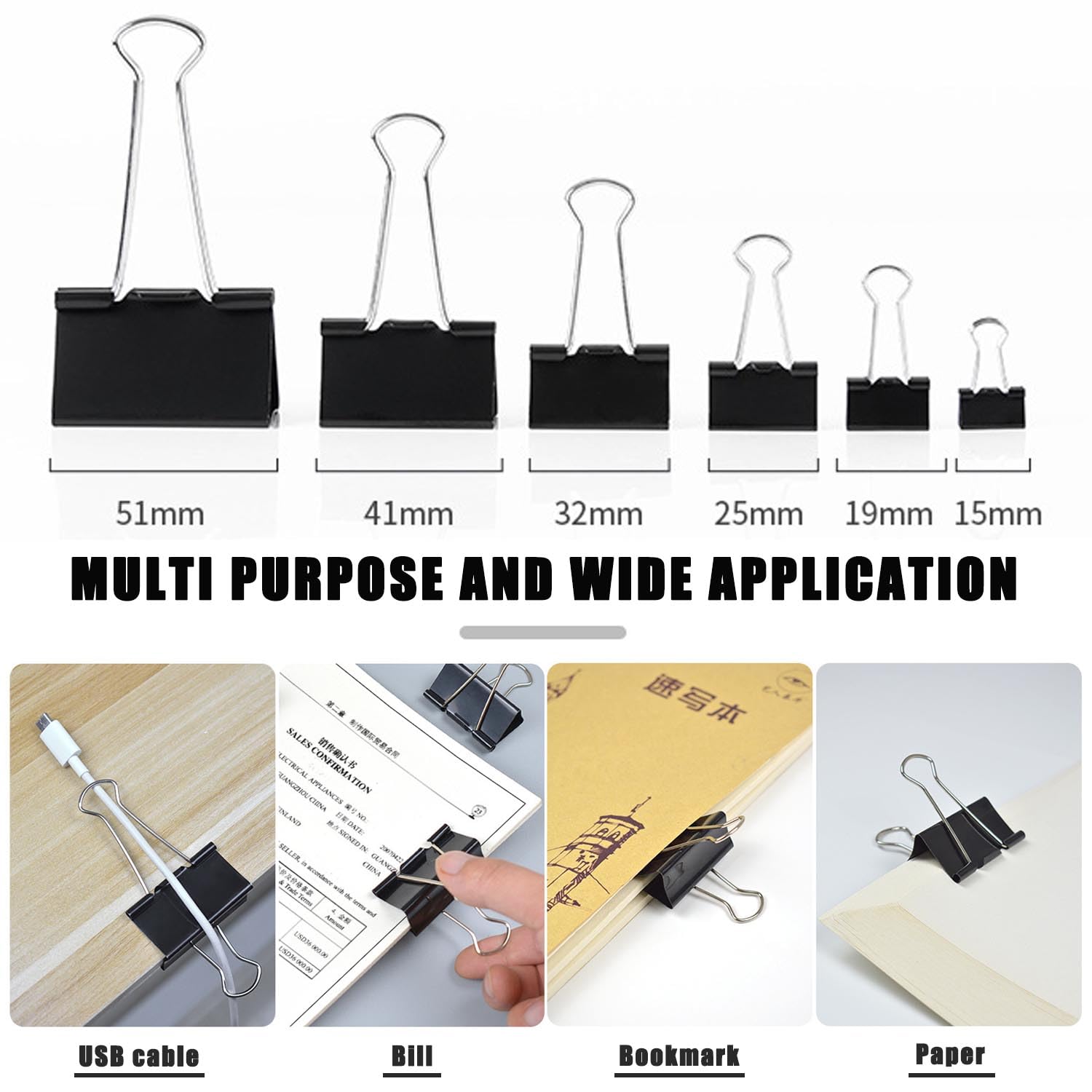 Snapklik.com : 208 PCS Assorted Metal Binder Clips, Bulk Paper Clamps ...