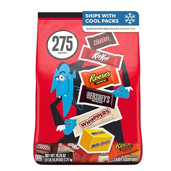 Hershey Assorted, Halloween Candy Bulk Variety Bag, 78.24 oz 275 Pieces