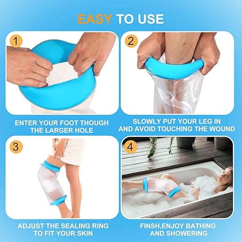 Miniatura 4 de Funda impermeable para rodilla, bolsa de fundición hermética, reutilizable, protector de ducha para cirugía de reemplazo de rodilla, heridas,