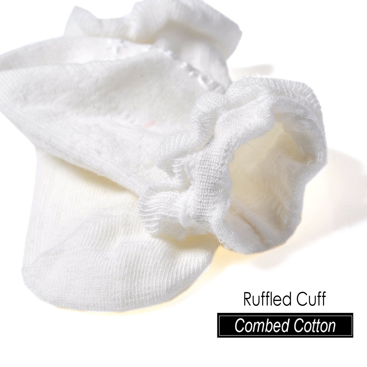 EPEIUS Lot de 3/6 paires de chaussettes à volants antidérapantes pour bébé fille