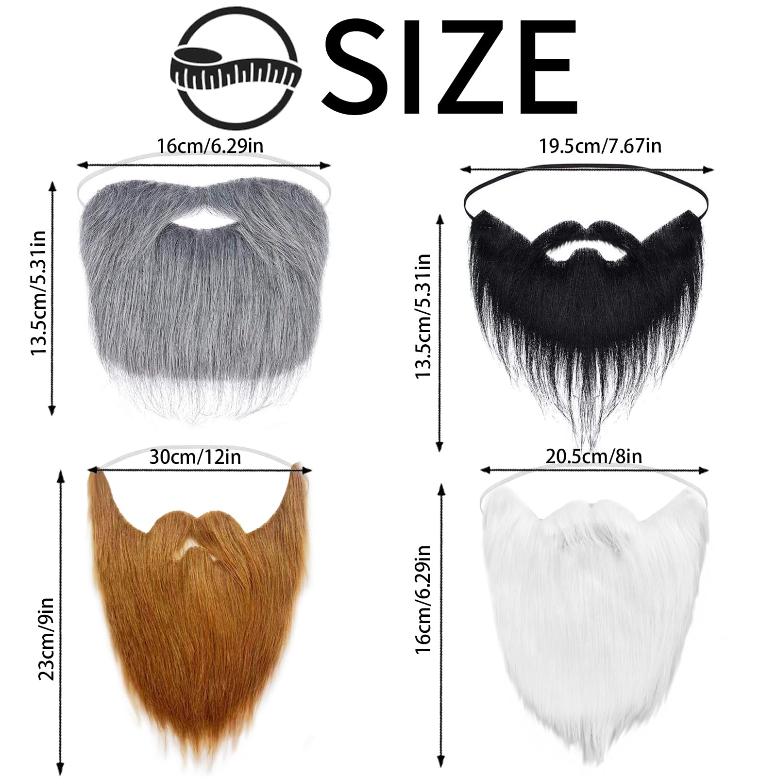 Accessori Feste Divertenti Baffi Finti Autoadesivi Neri - Barba Finta Per Halloween E Feste In Costume Tinta Per Barba Uomo