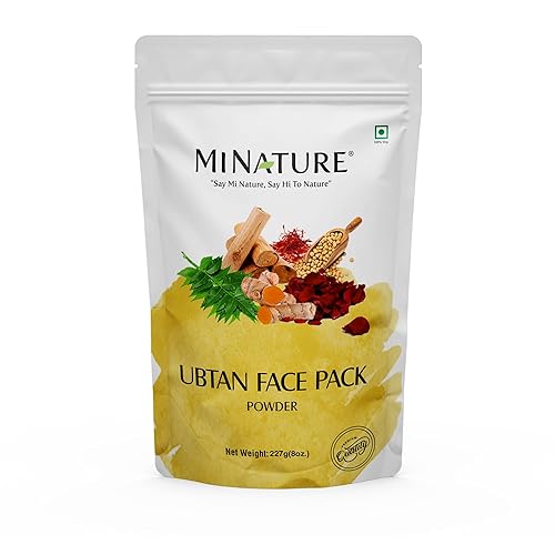 minature Ubtan Powder | 227g (8oz), cúrcuma, cebada, garbanzos, neem, sándalo, mograflower, azafrán y pétalo de rosa | Paquete tradicional de