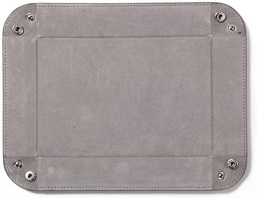 Vista 3 de YENZEEN Bandeja de cuero para hombres y mujeres, bandeja de lona para hombres y mujeres, bandeja de joyería, tocador, escritorio, organizador