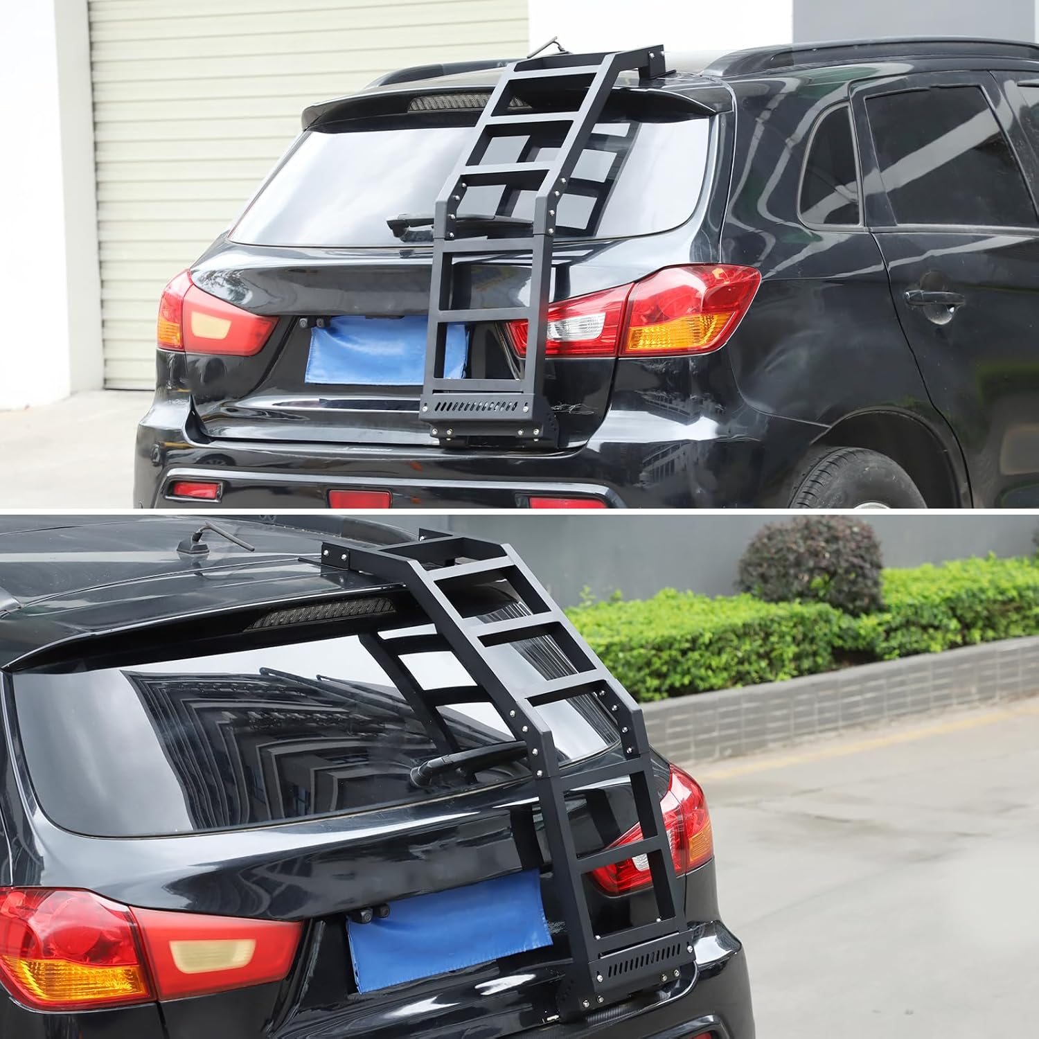 Car Tailgate Ladder Compatible with Mitsubishi Outlander Sport ASX RVR 2011-2018 Aluminum Car Rear Door Tailgate Mounted Ladder Climbing Mount Bracket Accessories