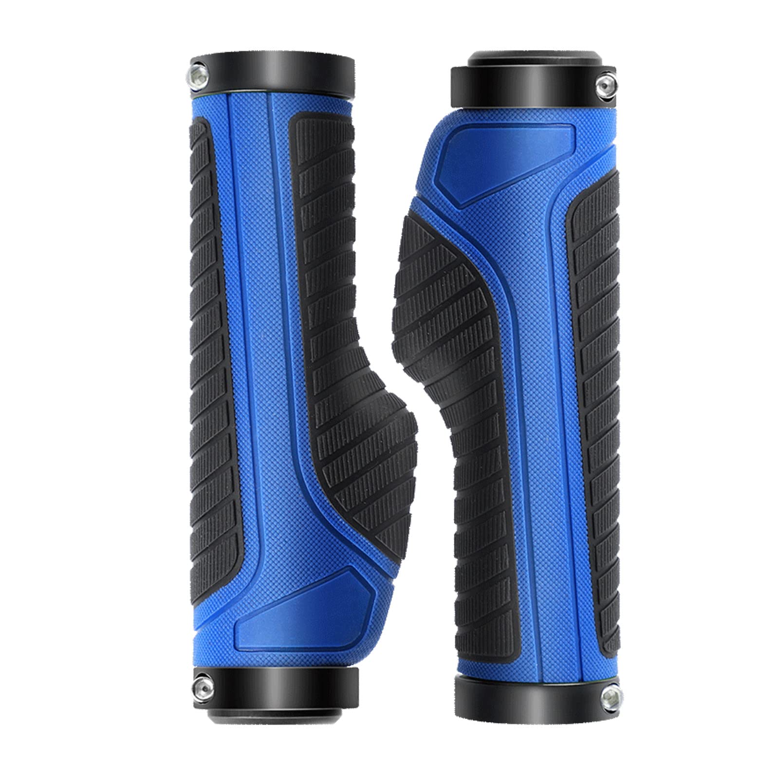 Guidon de vélo, rehausseurs de Guidon, poignées de Guidon de vélo, poignées de vélo à Double Verrouillage, poignée en Caoutchouc Souple antidérapante, Ergonomique et Confortable,(Black Blue)