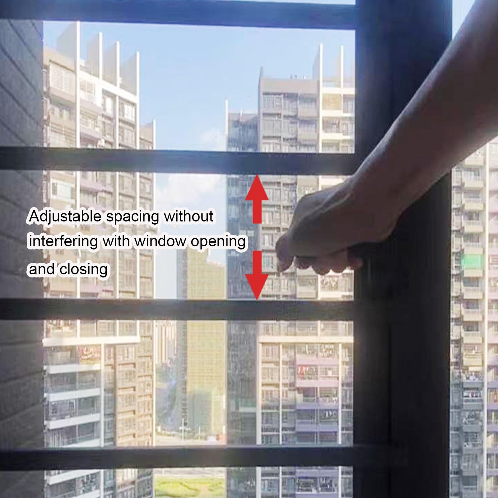 Barra de seguridad de aleación de aluminio para ventana, barra de seguridad para niños, para el hogar, parrilla de 120 cm, ideal para protección de habitación de niños y sala de estar
