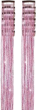Fairy Hair Tinsel 12 Pieces Clip in Sparkly Wig